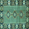 thumbnail image 1 of Ahgly Company Machine Washable Indoor Square Persian Turquoise Blue Traditional Area Rugs, 7' Square, 1 of 4