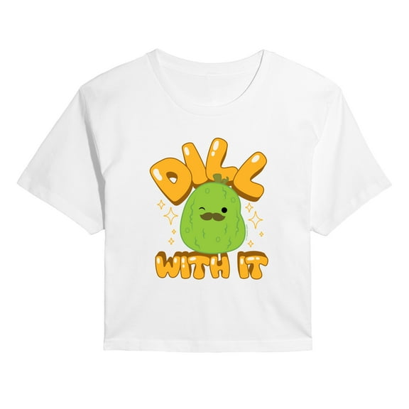 Squishmallows - Dill With It Charles Pickle - Juniors Cropped Short Sleeve Graphic T-Shirt