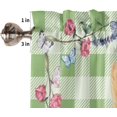 thumbnail image 3 of Rdsfhsp Easter Curtain Valance for Windows/Living Room/Kitchen/Bathroom/Farmhouse, Easter Bunny Eggs Spring Floral Green Buffalo Plaid Short Rod Pocket Curtain Window Treatment, 1 Panel 54x18 Inch, 3 of 5