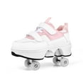 thumbnail image 4 of Boys Girls 2-in-1 Roller Skates & Sneakers Unisex Retractable Wheels Outdoor Fun & Fitness Kick Roller Shoes Children Best Gift, 4 of 12