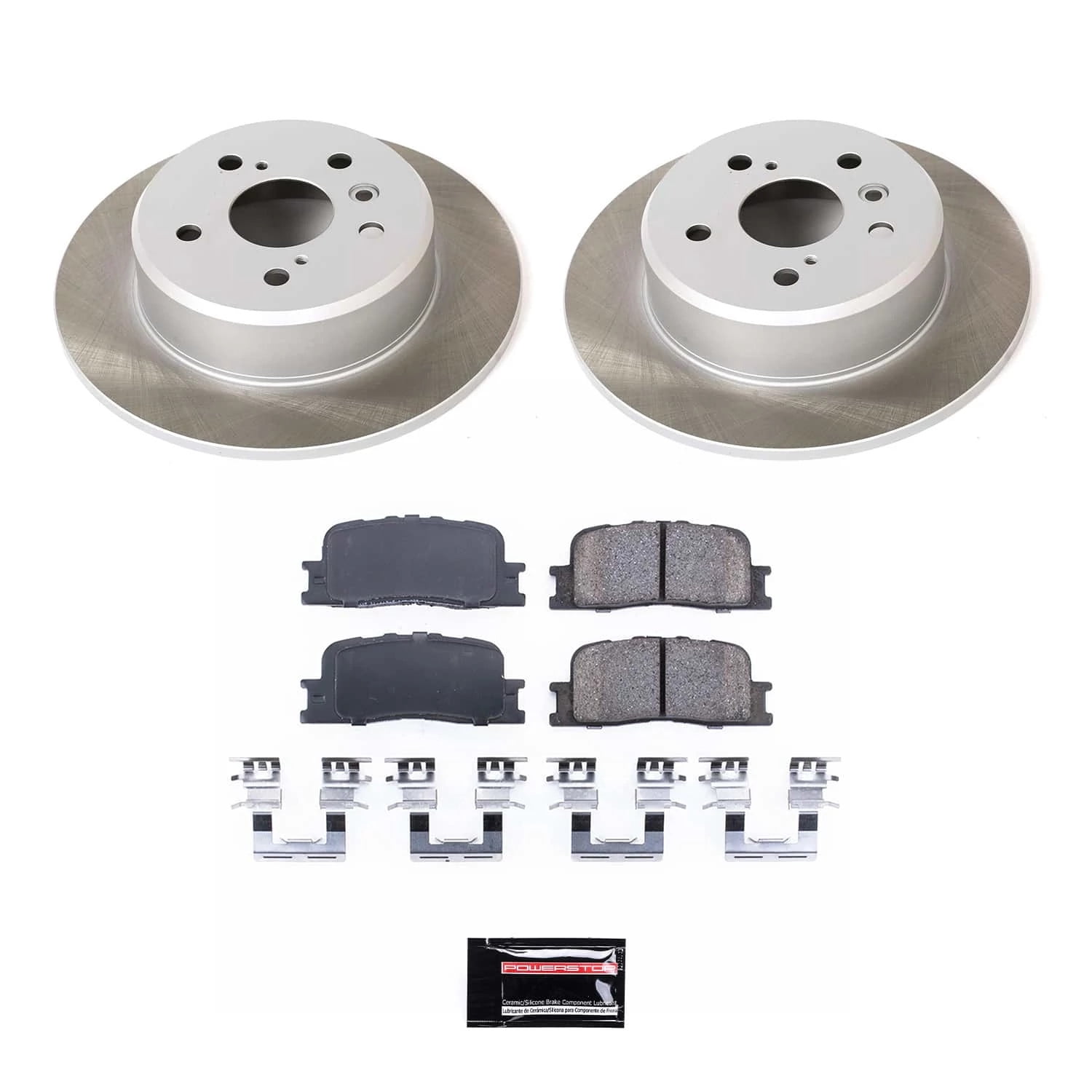 PowerStop Rear Semi-Coated Rotor and Low-Dust Ceramic Brake Pad Kit SC1069