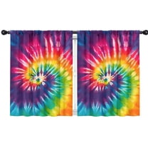 Blackout Kids Curtains,Colorful Tie Dye Pattern Childrens Insulated Curtains Set Of 2,Bedroom Essentials,Toddler Room Decor 42"x54"