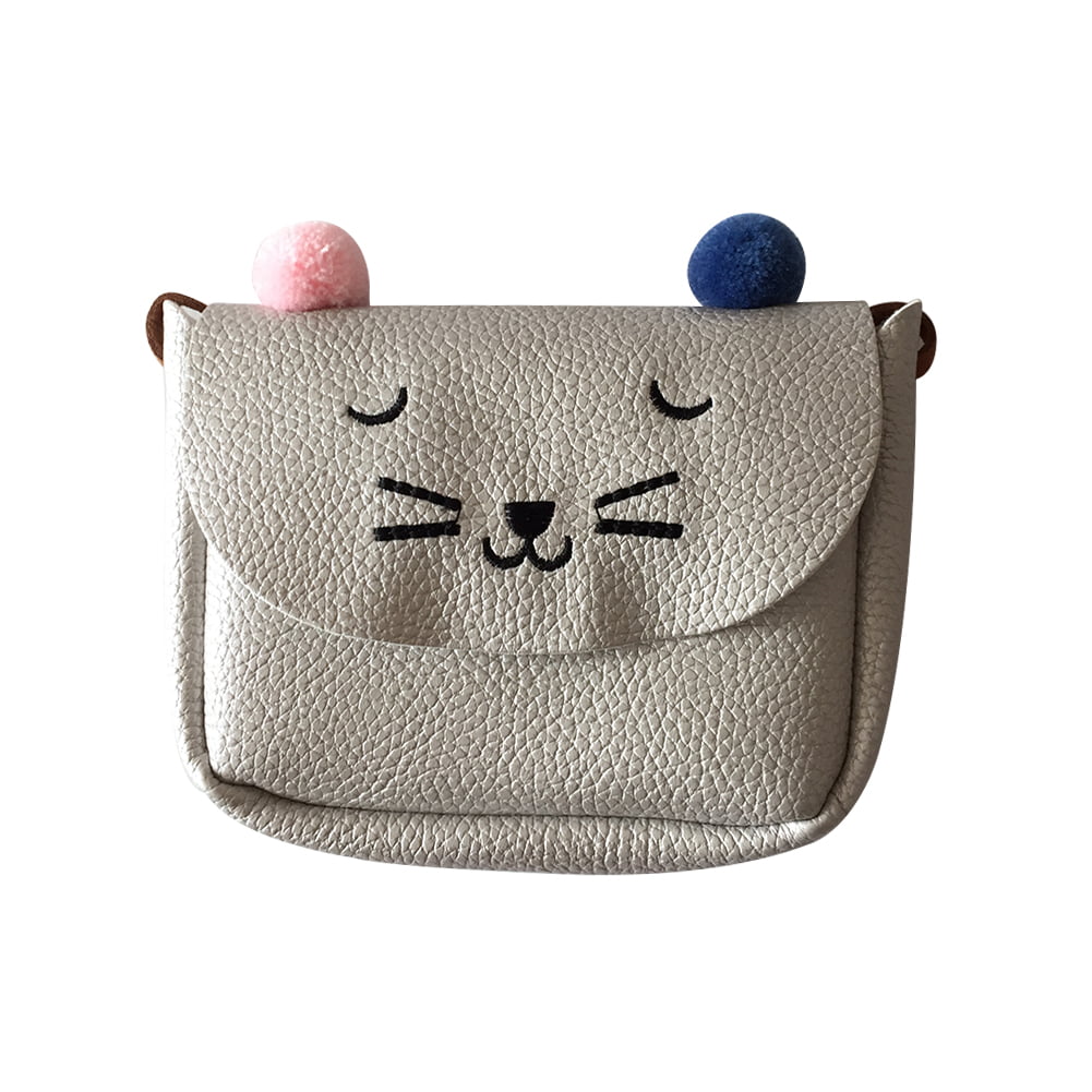 Cute Kids Girls Mini Cat Purse Wallet Tassel Hand Bag Shoulder Bag Coin Purse H 