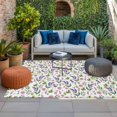 thumbnail image 2 of Pink Purple Leaves Outdoor Rug for Patio/Deck/Porch, Non-Slip Large Area Rug 3 x 5 Ft, Pastoral Botanical Wildflowers Floral Indoor Outdoor Rugs Washable Area Rugs, Camping Rug Carpet Runner, 2 of 8