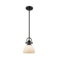thumbnail image 2 of Hines 1-Light Mini Pendant in Matte Black and Clear Glass, 2 of 6