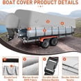 thumbnail image 5 of Heavy Duty Pontoon Boat Cover, 300D Waterproof Trailerable Boat Cover, 21'-24' Marine Grade Waterproof Covers with Adjustable Windproof Tightening Strap & Storage Bag, Gray, 5 of 7