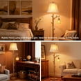 thumbnail image 7 of 62" Rustic Farmhouse Tree Trunk Floor Lamp with woven night light,4-Way Rotary Switch for Living Room Bedroom Study,2 Bulbs Included, 7 of 7
