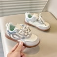 thumbnail image 4 of Huowey Girls Shoes Soft Breathable Bottom Sneakers Classic Lace Up Flat Training Walking Lightweight Casual Shoes,White,3.5-4Y, 4 of 9