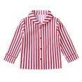 thumbnail image 4 of Ruiwill Boys Outfit Set Long Sleeve Pajama Two Piece Striped Sleepwear For Kids Comfortable Loungewear Crew Neck Print Boy Clothes Red Size 2-3 Years, 4 of 6