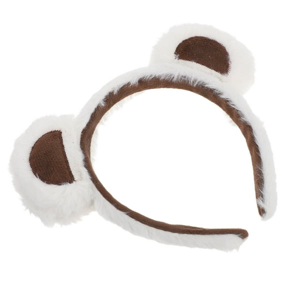 Raindrops Adorable White Plush Bear Ear Headband Soft for Home and Spa