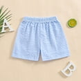 thumbnail image 2 of UAYOTSE Toddler Boy Girl Plaid Shorts Casual Summer Gingham Shorts Elastic Waist Beach Shorts Bottoms Boxers Streetwear(2-3 Years,Sky Blue), 2 of 9