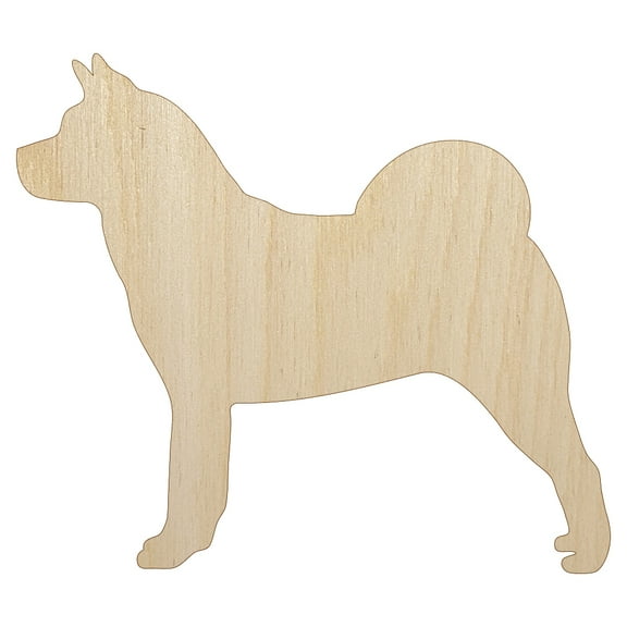 American Akita Dog Solid Wood Shape Unfinished Piece Cutout Craft DIY Projects - 4.70 Inch Size - 1/8 Inch Thick