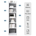 thumbnail image 5 of Moxufan 6 Tier Media Tower Rack,70.9 Inch Tall Narrow Bookcase, Floor Standing Storage Cabinet with Adjustable Shelves,Cube Display Shelves for Home Office, 5 of 17