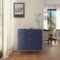 thumbnail image 2 of Boyel Living 3 Drawer Dresser, Dresser Chest of Drawers Nightstand Storage Dresser for Living Room Bedroom Hallway, Blue, 2 of 8