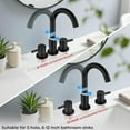 thumbnail image 5 of Bathroom Faucet 3 Hole, Matte Black Bathroom Sink Faucet with Pop Up Drain, 8 Inch Widespread Bathroom Faucet with 360° Swivel Spout, 2 Handle Vanity Faucet with Water Supply Hoses (2 Pack), 5 of 14