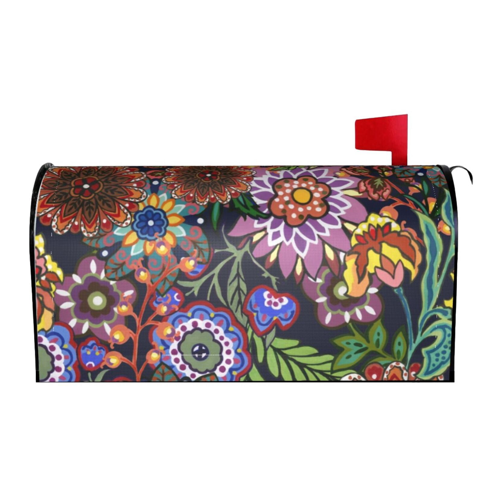 Xecao Vintage Floral for Mailbox Cover with Magnetic Strips, Waterproof and Sunscreen, Adds a Decorative Touch to Your Garden Yard.