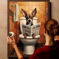 thumbnail image 6 of Toy Fox Terrier Dog Canvas Wall Art for Bedroom Living Room Home Decor,Funny Dog Canvas Sitting on The Toilet Animal Pattern Office Artworks, modern wall decor, Ready to Hang, 6 of 6