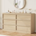 thumbnail image 2 of YUSAZENS 6 Drawer Dresser for Bedroom, Wooden Double Dresser Organizer with Storage Freestanding, Modern Chest of Drawers for Bedroom, Living Room, Nursery, 2 of 7