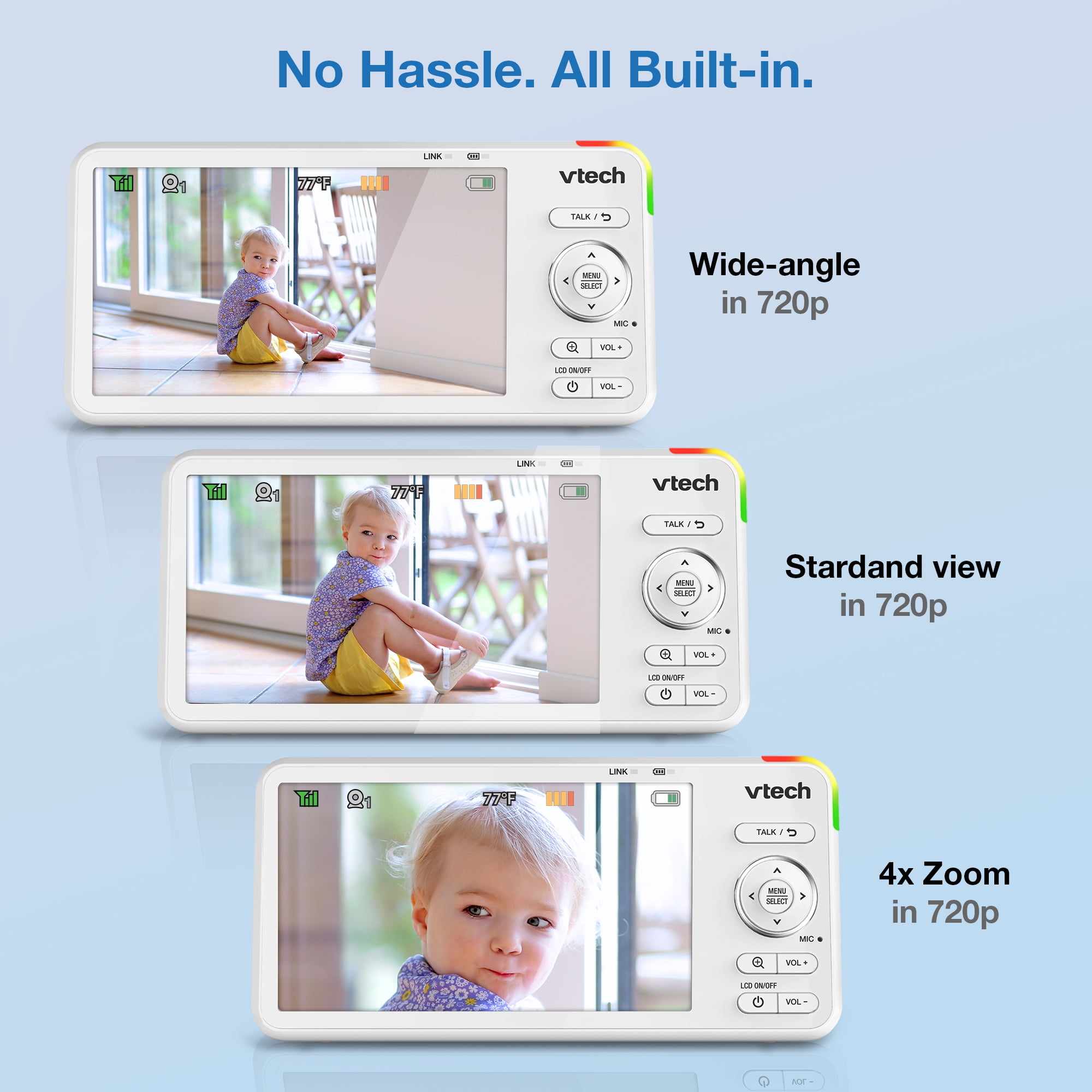 VTech RM5866HD Smart Wi-Fi Baby Monitor with 5″ Screen, 1080p HD, 360° Pan & Tilt