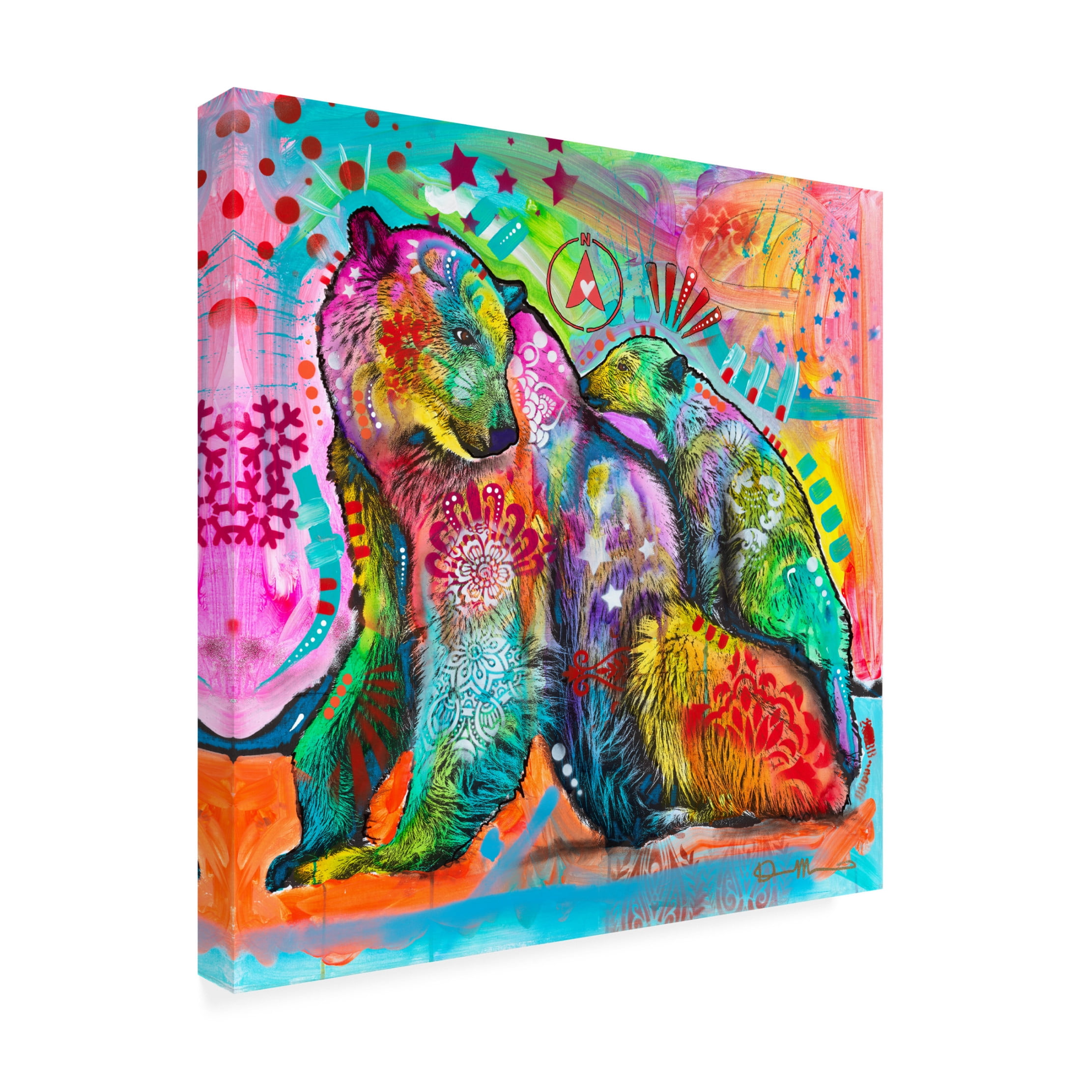 Canvas Wall Art - Dean Russo 'Polar Bears 2' Wall Art for Living Room, Bedroom, or Office Décor by Trademark Fine Art - 24 x 24 Inches