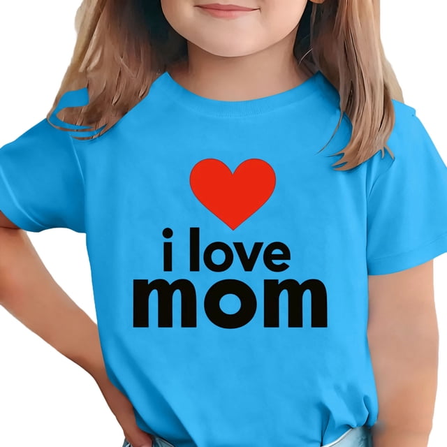 Zpanxa T-Shirts d'Été pour Filles Imprimé de la Fête de l'Indépendance Col Rond Manches Courtes Haut Polyester Spandex 3-4 Ans