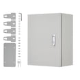 thumbnail image 1 of QinaQin Gabinete eléctrico para exterior con cerradura, caja de acero NEMA 4X e IP67 contra agua y polvo, con placa de montaje y llaves para uso interior o exterior, 1 of 9
