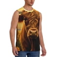 thumbnail image 2 of Fotbe Sunset Sunflower Cow A Men's Camiseta sin Mangas Estampada para Hombres, Playera Casual para Gimnasio, Entrenamiento, Playa-Medium, 2 of 7