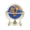 Alexander Kalifano GT220G-CB 9 inch Gemstone Globe with Gold Colored Commander 3-Leg Table Stand - Caribbean Blue Ocean