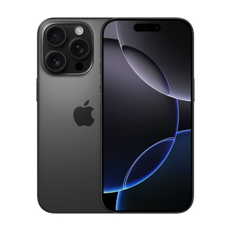 Straight Talk Apple iPhone 16 Pro, 128GB, Black Titanium - Prepaid Smartphone [Locked to Straight Talk]