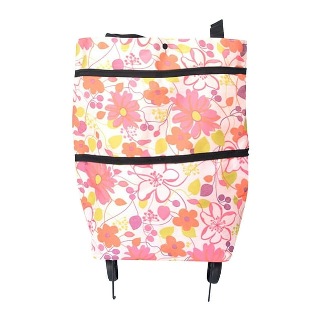 Sac Chariot de Magasinage Pliable 2 en 1 avec Roues Portable Vert Accelerateh Solution de Rangement pour le Transport d'Épicerie