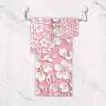 thumbnail image 4 of GZHJMY Bath Towel Sets for Bathroom Hand Towels Fingertip Towels Flower Floral 3D Pink 3 Piece Decorative Soft Cotton Absorbent, 4 of 6