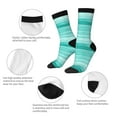 thumbnail image 3 of Daiia Teal Turquoise Print Crew Socks – Soft Breathable Long Socks for Men & Women, Moisture-Wicking & Comfortable Daily Wear Socks, One-Size Fits Most (US 5-11), 3 of 6