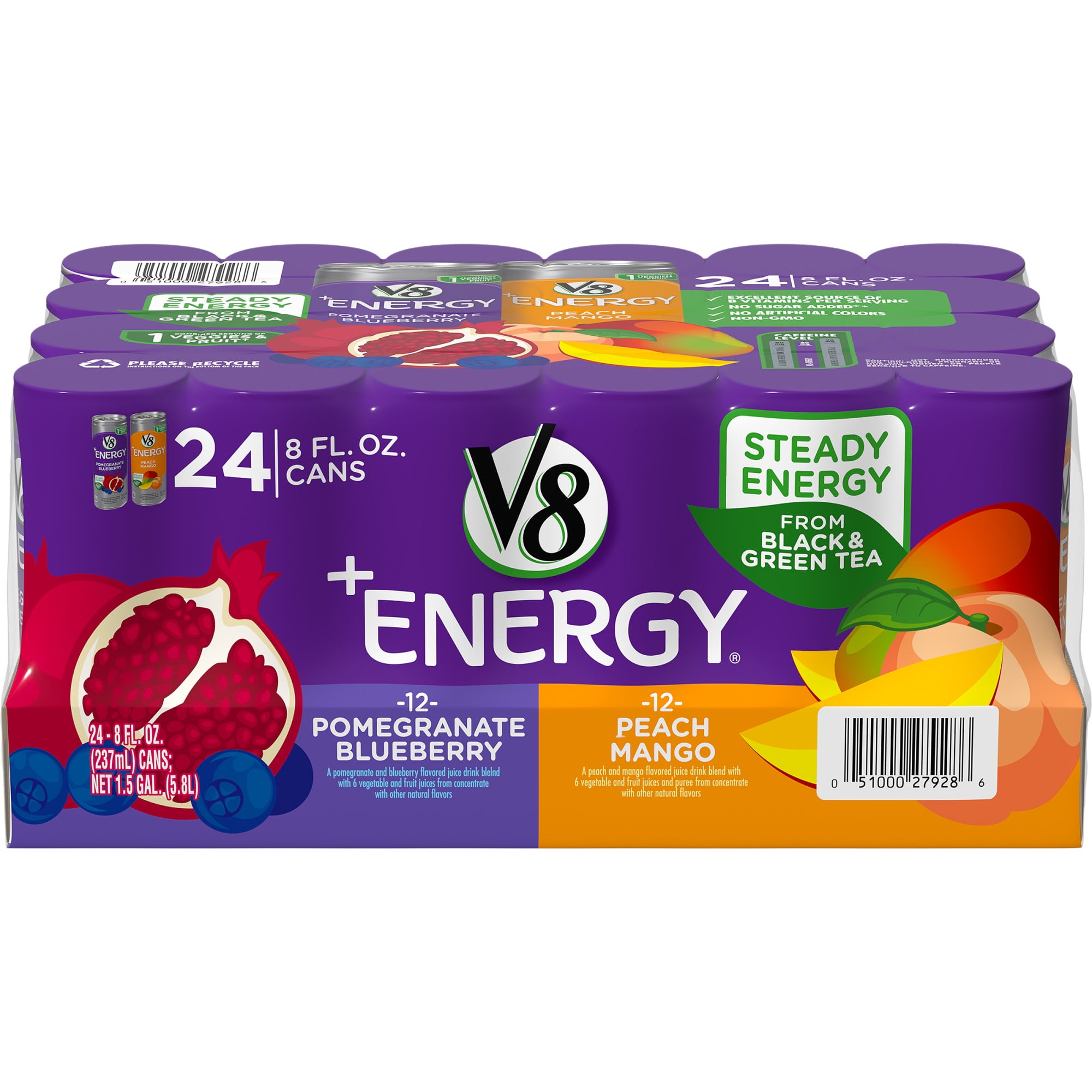 V8 +Energy Variety Pack, Healthy Energy Drink, Natural Energy from Tea