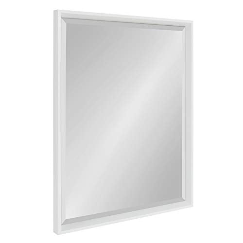 Kate and Laurel Calter Modern Decorative Framed Beveled Wall Mirror, 23.5x29.5 White