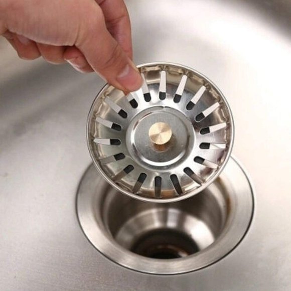 2PCS Stainless Stee Kitchen Sink Stopper Sink Strainer Durable Antifouling Sink Filter Kitchen Drain Stopper
