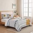 thumbnail image 5 of Twin Quilt Set 68''x86'', Farmhouse Bee Lightweight Summer Bedspread Coverlet Set with 2 Pillow Shams, Pastoral Country Bee Grey Wooden Breathable All Season Quilt Bedding for Dorm/Bedroom, 5 of 9