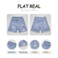 thumbnail image 7 of Necooer Women's High Waist Ripped Stretchy Denim Jean Shorts with Rolled Hem and Pockets, 7 of 7