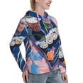 thumbnail image 6 of Balery Colorful Sushi Food Art Pattern Womens Long Sleeve Hoodie, Pullover Hooded Sweatshirt, Kangaroo Pocket Hoodie with Eye-catching Drawstrings-XX-Large, 6 of 7