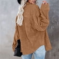 thumbnail image 6 of Patlollav Womens Corduroy Buttoned Cardigan Long Sleeve Lapel Padded Shirt Tops, 6 of 6
