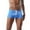 Blue, variant on Men's Quick Dry Swim Trunks with Drawstring Low Waist Boxer Shorts for Hot Spring Beach and Swimming Solid Color Blue S