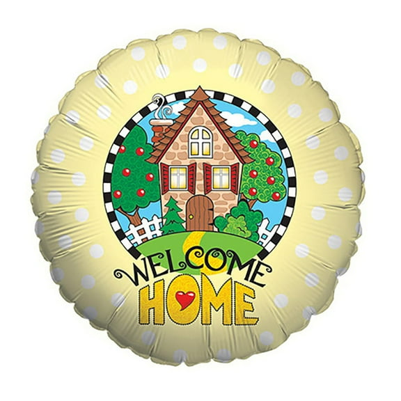 18 inch Welcome Home Yellow Foil Mylar Balloon - Party Supplies Decorations
