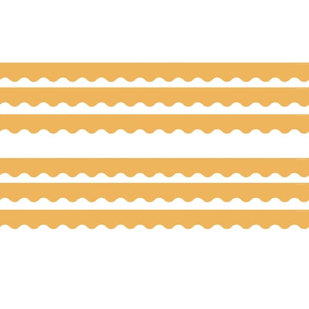 Teacher Created Resources Golden Sun Scalloped Border Trim, 35 Feet Per Pack, 6 Packs
