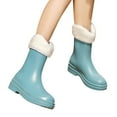 thumbnail image 3 of EHQJNJ Short Rain Boots for Women Wide Calf Punk Style Snow Boots Non Detachable with Cotton Inside Rain Boots Outdoor Rubber Water Shoes Rain Boots Women Short with Zip Womens Rain Boots Ankle, 3 of 6