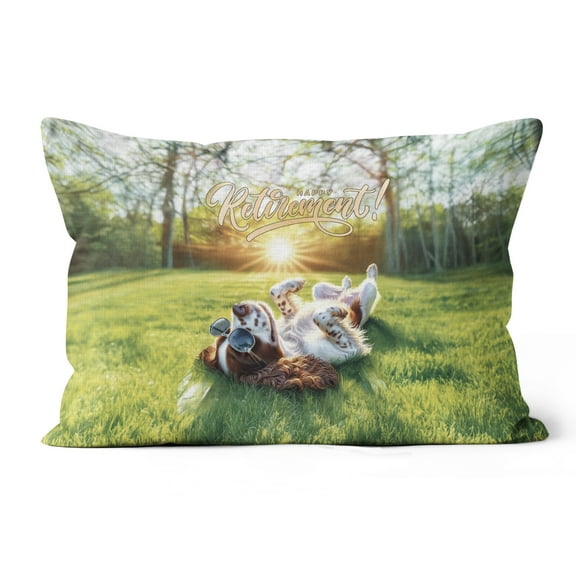 Happy Retirement with French Bulldog Enjoy Life Rest Time Pillow Cushion Double Sided Dog Lover Gifts Throw Pillow - 02027