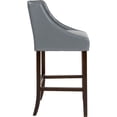 thumbnail image 4 of Home Square Carmel 30" Leather Bar Stool in Light Gray and Walnut - Set of 2, 4 of 6