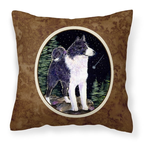 Carolines Treasures SS8483PW1414 Starry Night Karelian Bear Dog Fabric Decorative Pillow, 14Hx14W, multicolor