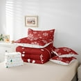 thumbnail image 5 of Manfei Winter Snowflake Print Bedding Comforter Set 7 Pieces for Kids, Western Vintage Festival Full Bedding Set, Happy Christmas Reversible Fitted Sheet Flat Sheet, Ultra Soft Home Decor, 5 of 7