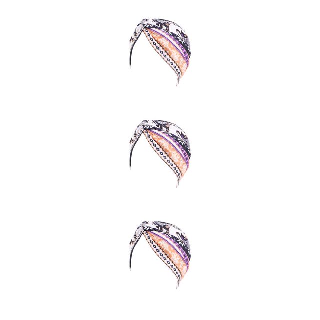 Qarigey Envolturas para la cabeza para mujeres Estilos bohemios Gorros con nudo en forma de V Pre-atados plisados Skullcap Accesorios de Type1 NO1
