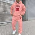 thumbnail image 2 of Track Suits for Men Set Casual Workout Hoodies and Joggers Comfy Casual Athletic Set Men's Fashion, Pink, Size XXL, 2 of 5