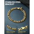 thumbnail image 6 of PROSTEEL Bracelet for Men Women Stainless Steel Gold Plated Figaro Chain Wrist Link Bracelets 13MM 8.3 inch Birthday Birthday Father Day Jewelry Gift for Him Dad Son Adult Age, 6 of 8